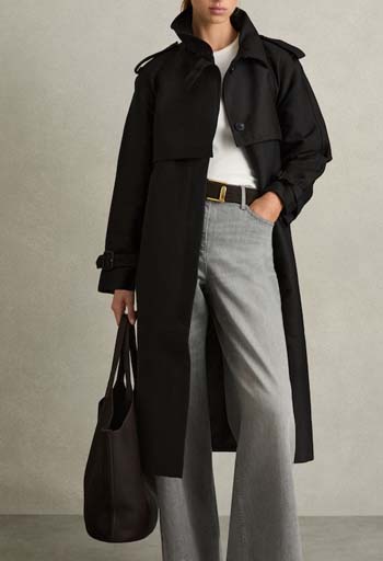 Black Trench Coat - REISS